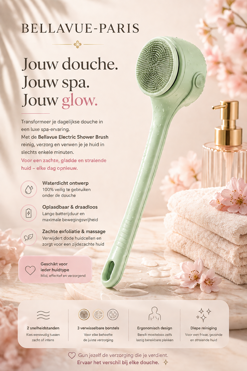 Bellavue-Paris Luxe elektrische doucheborstel