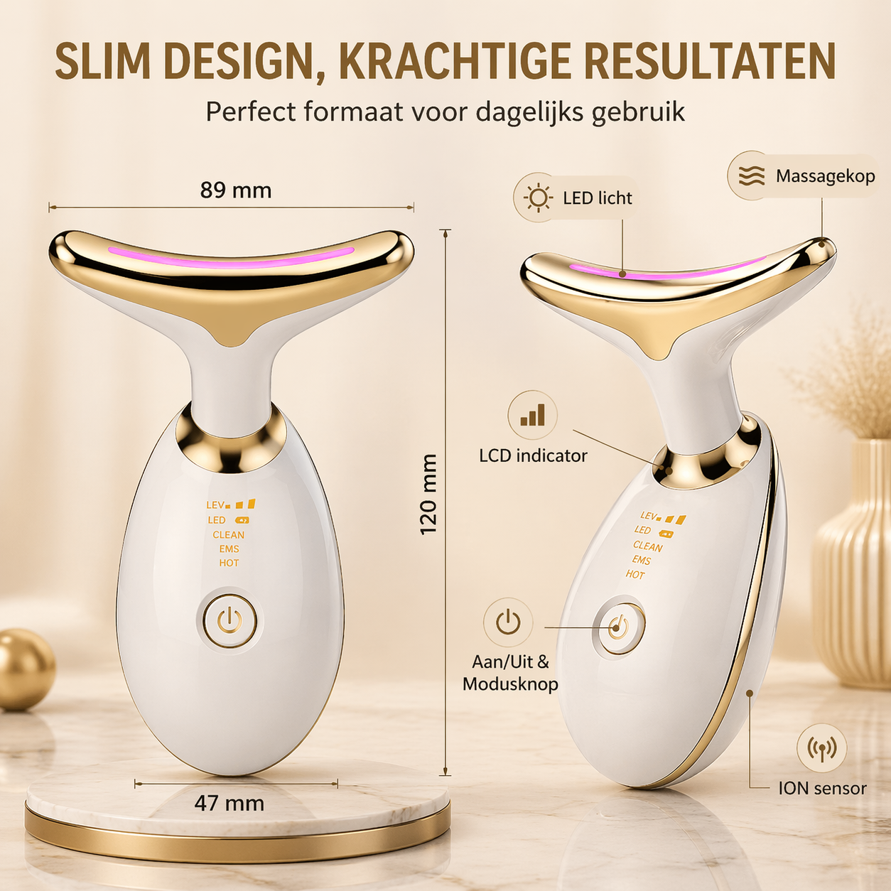 EMS Roodlicht Gezichts- & Halslift – Anti-Rimpel & Huidversteviger